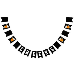 バチュラーパーティ結婚ズビール応援ブラック バンティングフラッグ