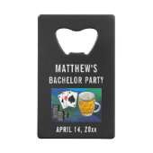 バチュラーパーティ結婚式の引き出物ビールトランプのポーカー クレジットカード栓抜き (正面)