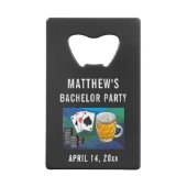 バチュラーパーティ結婚式の引き出物ビールトランプのポーカー クレジットカード栓抜き (裏面)