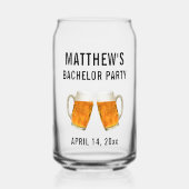 バチュラーパーティ結婚式の引き出物ビール応援 ガラス缶 (正面)
