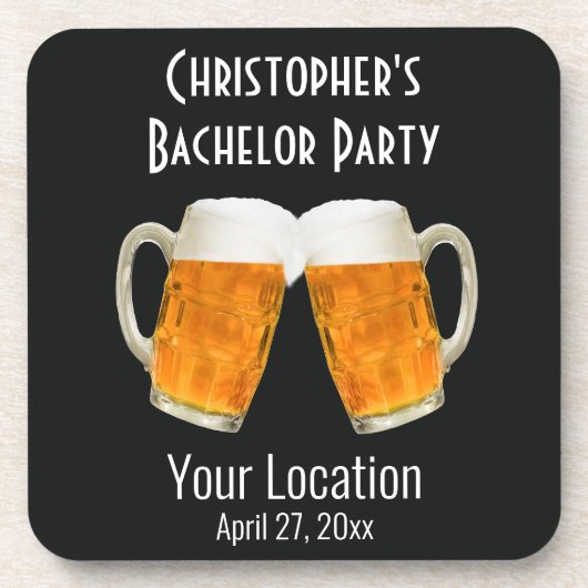 バチュラーパーティ結婚式の引き出物ビール応援 コースター (正面)