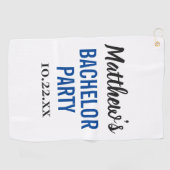 バチュラーパーティ結婚式の引き出物モダンタイポグラフィ ゴルフタオル (横)