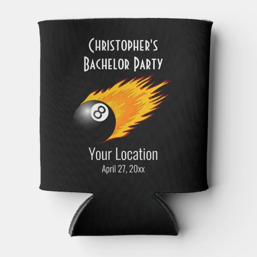 バチュラーパーティ結婚式の引き出物8ボールプールビリヤード 缶クーラー (正面)