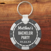 バチュラーパーティ賭博トランプのポーカーチップ キーホルダー (正面)