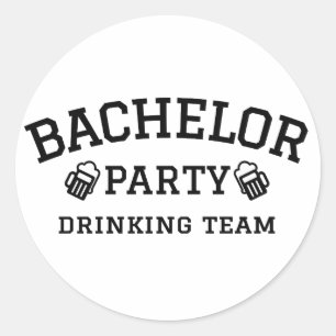 バチュラーパーティ飲みチームtシャツ ラウンドシール