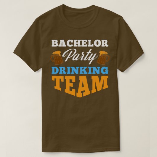 バチュラーパーティ飲み結婚チーム新郎新婦F Tシャツ (デザイン正面)