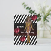 バチュラーパーティS.exy女の子白黒赤いバルーン 招待状 (スタンド正面)