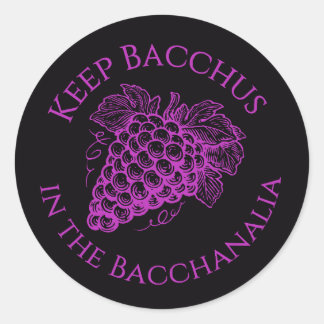 バッカスをバッカナリアの中に Grape sticker ラウンドシール