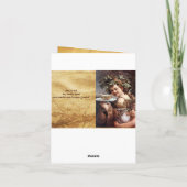 バッカス、ブドウ及び白ワインのパーチメント誕生日 カード (裏面)