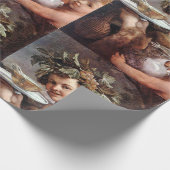 バッカス、ブドウ、白ワイン ラッピングペーパー (角)