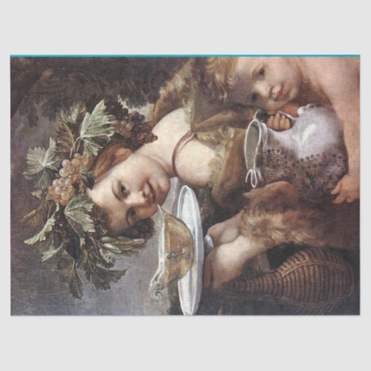 バッカス、ブドウ、白ワイン 薄葉紙 (正面)