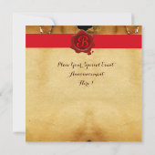 バッカス ワインチェック パーティー 赤いワックスシール パーチメント 招待状 (裏面)