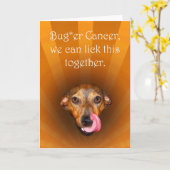 バッガー癌、犬の唇を舐め、良い取得 カード (黄色い花)