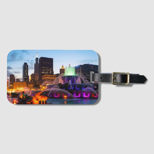 バッキンガムの泉が夜に灯される ラゲッジタグ (正面横)