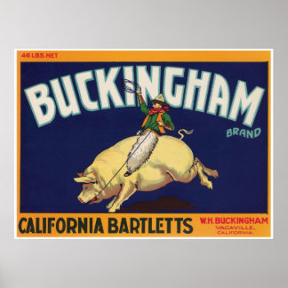 バッキンガムバカヴィルカリフォルニアバルトレットカウボーイ ポスター