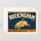 バッキンガムバートレットリンゴ – ヴィンテージ枠ラベル ポストカード (正面/裏面)