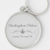 バッキンガムパレス緯度と経度 キーホルダー (正面)