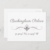 バッキンガムパレス緯度と経度 ポストカード (正面/裏面)