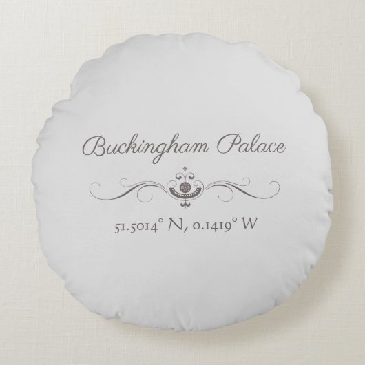 バッキンガムパレス緯度と経度 ラウンドクッション (正面)