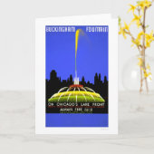 バッキンガム噴水1939 WPA カード (黄色い花)