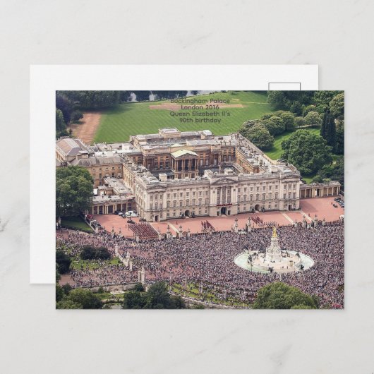 バッキンガム宮殿2016。クイーン90歳の誕生日 ポストカード (正面/裏面)