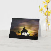 バッキングブロンクカウボーイライダー誕生日カード カード (黄色い花)