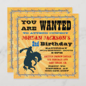 バッキングブロンコカウボーイバースデーパーティーの招待 招待状 (正面/裏面)