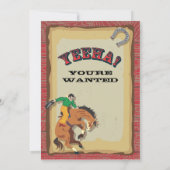 バッキングブロンコカウボーイ誕生日パーティーポスター 招待状 (裏面)