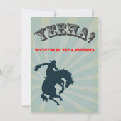 バッキングブロンコカウボーイ誕生日パーティー招待状 招待状 (裏面)