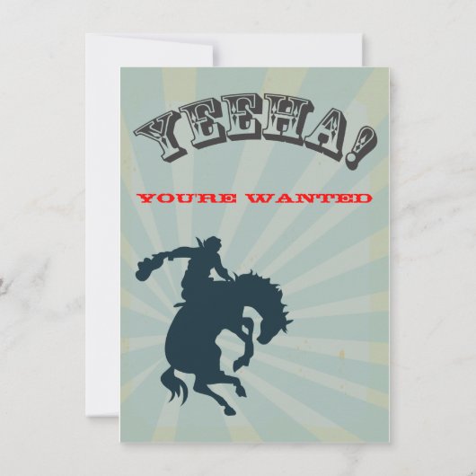 バッキングブロンコカウボーイ誕生日パーティー招待状 招待状 (裏面)