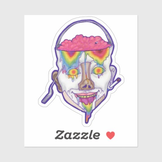 バッキングヘッドポートレートスラップステッカー3"x3" シール (シート)