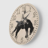 バッキング·ブロンコ·ロデオ·カウボーイ ラージ壁時計 (傾斜)