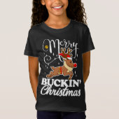 バッキンメリーのクリスマスのトナカイ鹿 Tシャツ (正面)