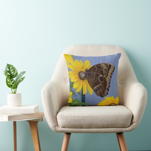 バッキーバタフライオンイエローデイジー クッション (椅子)