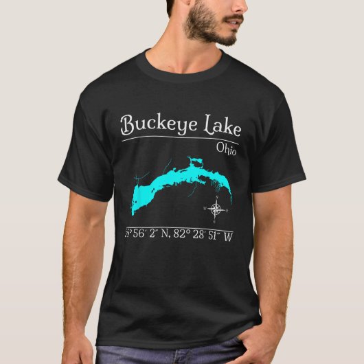 バッキーレイクオハイオユニセックス大人黒小短S Tシャツ (正面)