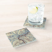 バッキーAZヴィンテージマップ ガラスコースター (アングル)