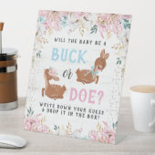 バックかドーか？赤ちゃんシャワーのリビール 台座サイン (インサイチュ)