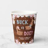 バックかドーか？赤ちゃんシャワーのリビール 紙コップ (裏面)