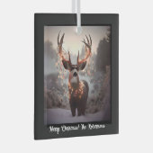 バックとクリスマスライトブラック ガラスオーナメント (正面右)