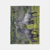 バックとバック遊の2頭 フリースブランケット (正面)