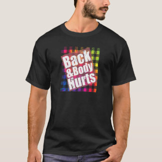 バックとボディが痛いタイダイ プラッド 引用 ヨガジム ウォ Tシャツ