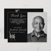 バックと〔雄ジカの〕枝角葬儀サンキューカード 招待状 (正面/裏面)