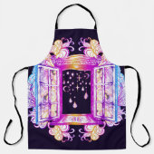 バックに対するペンダントを持つ開いたヴィンテージウィンドウ エプロン (正面)