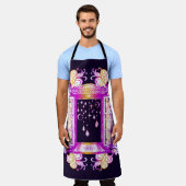 バックに対するペンダントを持つ開いたヴィンテージウィンドウ エプロン (着用した状態)