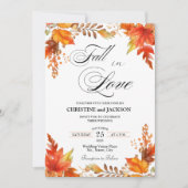 バックに詳細を追加するボヘミアンフラワーの秋の結婚式 招待状 (正面)