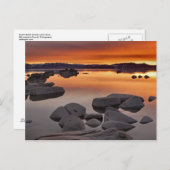 バックのビーチサンセット、タホ湖… ポストカード (正面/裏面)