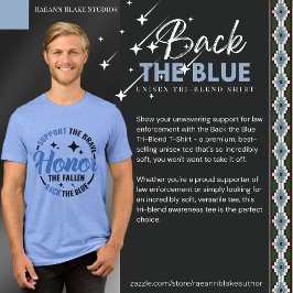 バックの青いトリブレンドシャツ トライブレンドＴシャツ