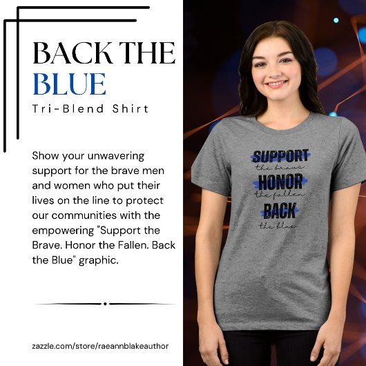 バックの青いトリブレンドシャツ トライブレンドＴシャツ