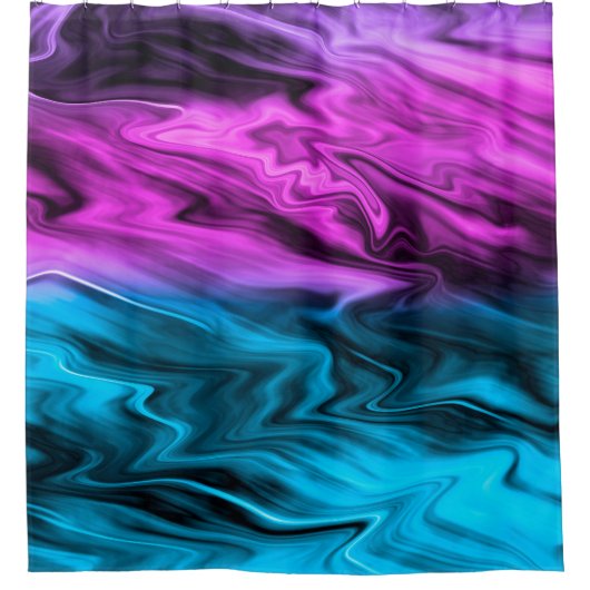 バックぼやけグランド・クリムゾン・ブルー シャワーカーテン (正面)