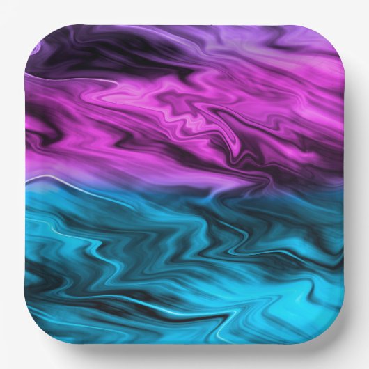 バックぼやけグランド・クリムゾン・ブルー ペーパープレート (正面)